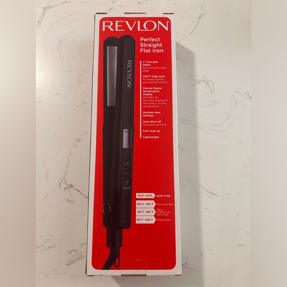 Revlon Perfect Heat 1" Ceramic Digital Flat Iron, Black- NIB - Picture 12 of 12